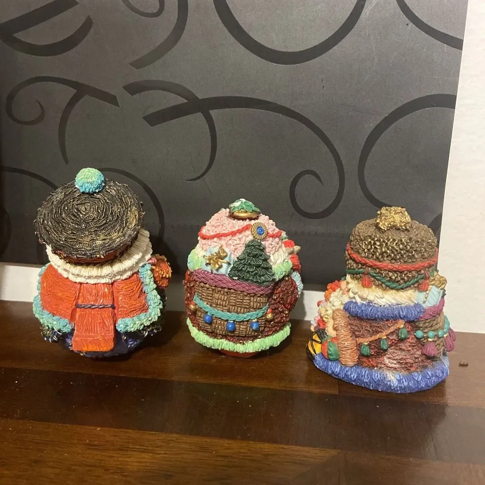 Vintage Possible Dreams Crinkle Claus Figurines - Set of 3